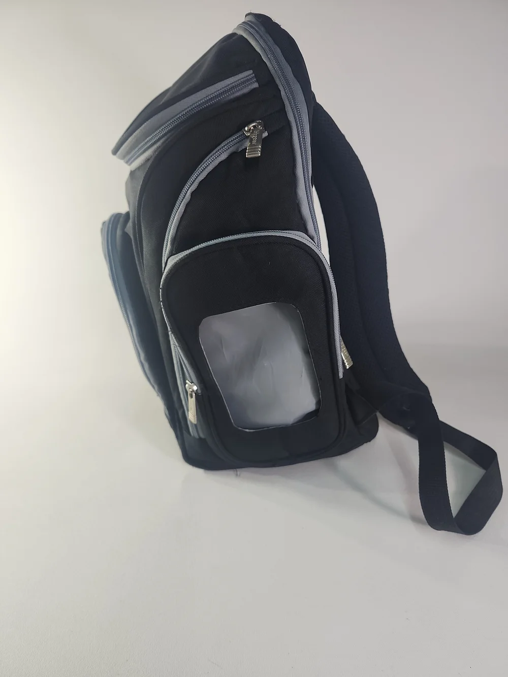 Black Baby Backpack with Light Gray Trim - Picture 5 of 9